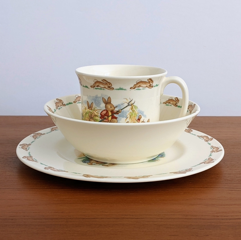 🇬🇧 Vintage Bunnykins 3 Piece Children's Dinnerware Set Made In England